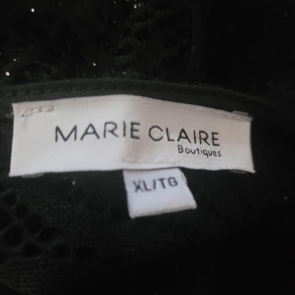 Marie Claire Boutique Black and Silver Cold Shoulder Top XL - Picture 4 of 7